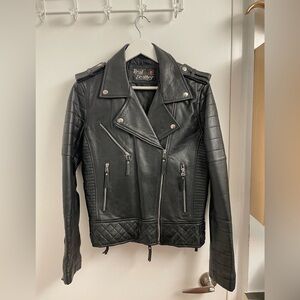 Black Real Leather Biker Jacket